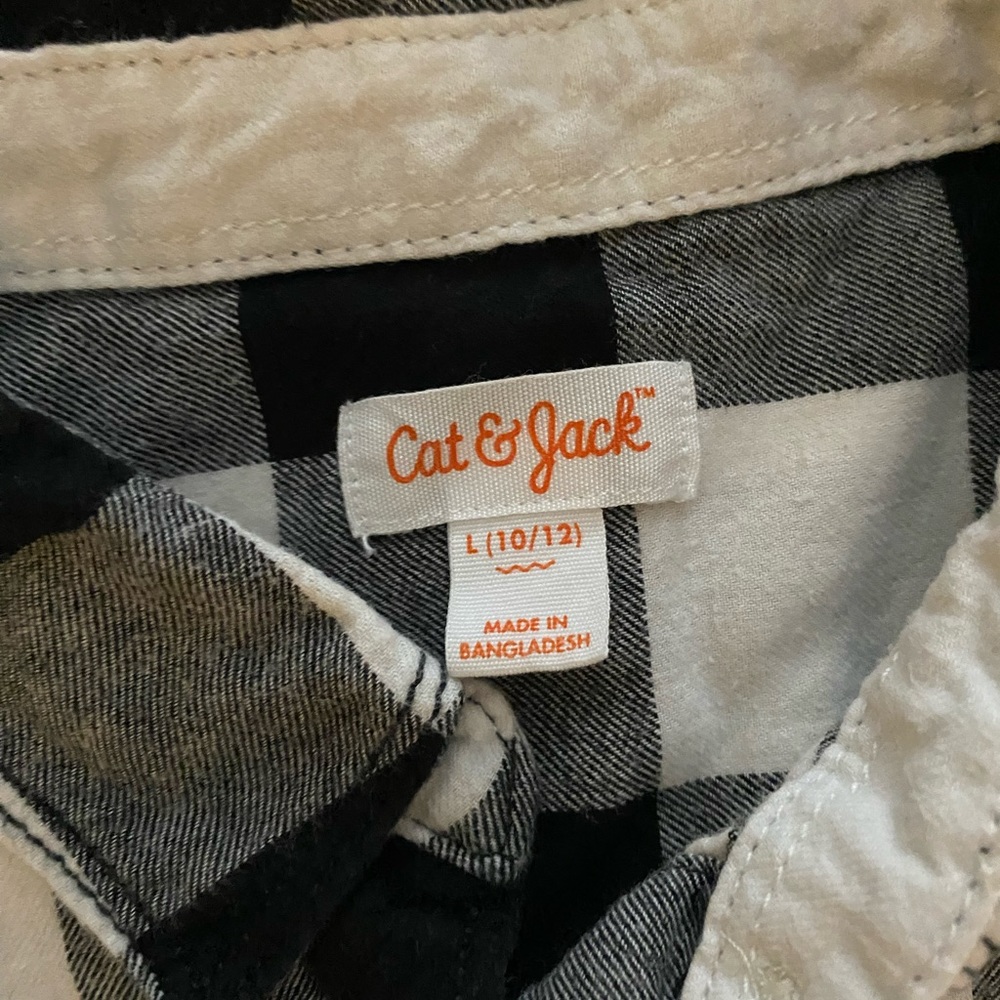 Girls Cat & Jack flannel shirt size L10-12 - Picture 3 of 3